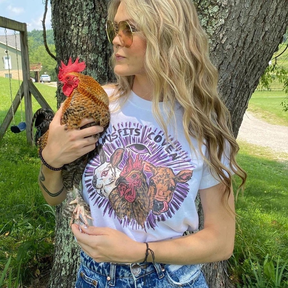 Help Rescue Animals!🐈‍⬛💜 MisfitsCoven Logo Unisex T-Shirts🔮🐾Inclusive Sizing